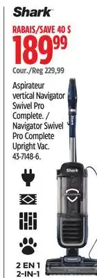 Canadian Tire Navigator Swivel Pro Complete Upright Vac offer