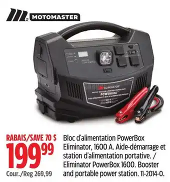 Canadian Tire MotoMaster Eliminator PowerBox 1600 offer