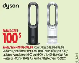 Canadian Tire Dyson AM09 Hot+Cool Fan Heater or HP07 or HP09 Air Purifier/Heater/Fan offer