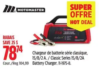 Canadian Tire MotoMaster Classic Series 15/8/2A Battery Charger offer