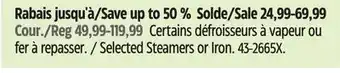 Canadian Tire Black & Decker Selected Steamers or Iron offer