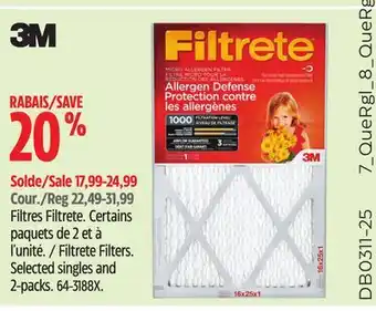 Canadian Tire 3M Filtrete Filters offer