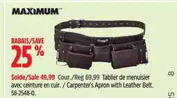 Canadian Tire Carpenter's Apron with Leather Belt offer