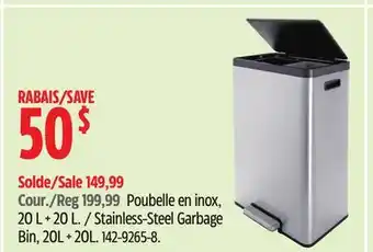 Canadian Tire Stainless-Steel Garbage offer