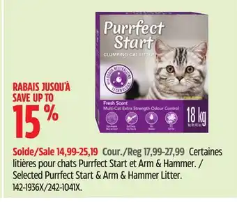 Canadian Tire Selected Purrfect Start & Arm & Hammer Litter offer