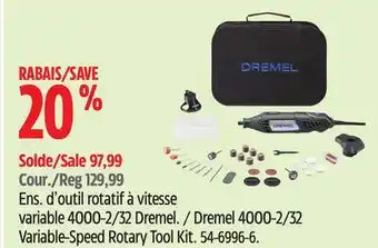 Canadian Tire Dremel 4000-2/32 Variable-Speed Rotary Tool Kit offer