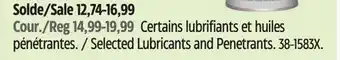 Canadian Tire WD-40 Selected Lubricants and Penetrants offer