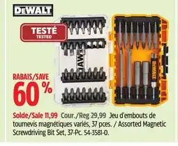 Canadian Tire Dewalt Assorted Magnetic Screwdriving Bit Set offer