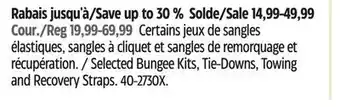 Canadian Tire Selected Bungee Kits, Tie-Downs, Towing and Recovery Straps offer