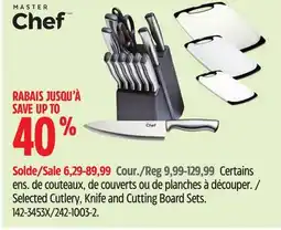 Canadian Tire Master Chef Selected Cutlery, Knife and Cutting Board Sets offer