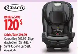 Canadian Tire Graco SlimFit3 3-in-1 Car Seat offer