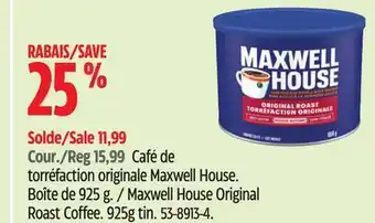 Canadian Tire Maxwell House Original Roast Coffee offer