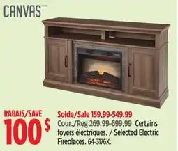 Canadian Tire CANVAS Selected Electric Fireplaces offer