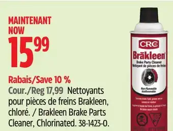 Canadian Tire CRC Brakleen Brake Parts Cleaner, Chlorinated offer