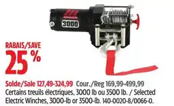 Canadian Tire Selected Electric Winches offer