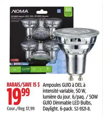 Canadian Tire Noma 50W GU10 Dimmable LED Bulbs, Daylight offer