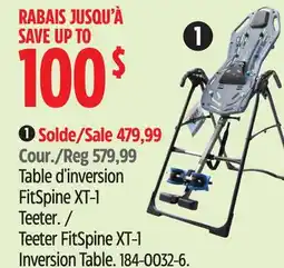 Canadian Tire Teeter FitSpine XT-1 Inversion Table offer