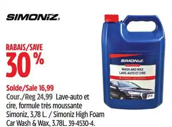 Canadian Tire Simoniz High Foam Car Wash & Wax offer