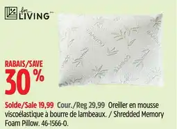 Canadian Tire For Living Shredded Memory Foam Pillow offer