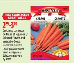 Canadian Tire Selected Flower and Vegetable Seeds offer