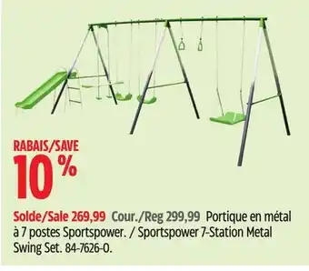 Canadian Tire Sportspower 7-Station Metal Swing Set offer