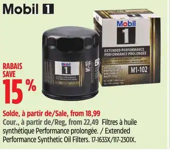 Canadian Tire Mobil 1 Extended Performance Synthetic Oil Filters offer