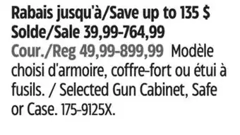 Canadian Tire Selected Gun Cabinet, Safe or Case offer