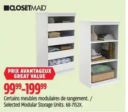 Canadian Tire ClosetMaid Selected Modular Storage Units offer