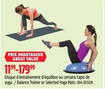 Canadian Tire BOSU Balance Trainer or Selected Yoga Mats offer