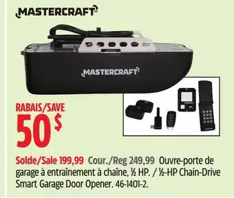 Canadian Tire Mastercraft 1⁄2-HP Chain-Drive Smart Garage Door Opener offer