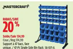 Canadian Tire Mastercraft 47-Pc Single-Side Bin Rack offer