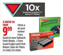 Canadian Tire Extra Guard Engine and Fresh Breeze Cabin Air Filters offer