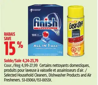 Canadian Tire Easy Off Selected Household Cleaners, Dishwasher Products and Air Fresheners offer