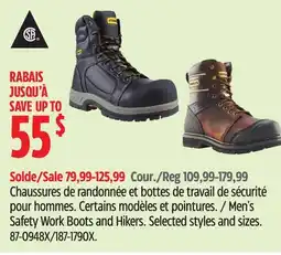 Canadian Tire Men's Safety Work Boots and Hikers offer