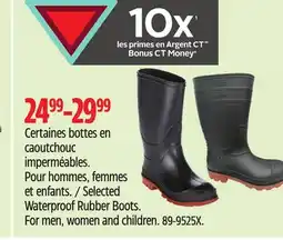 Canadian Tire Selected Waterproof Rubber Boots offer