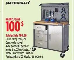 Canadian Tire Mastercraft Work Centre with Built-In Pegboard and 23 Hooks offer