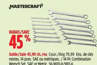 Canadian Tire Mastercraft 14-Pc Combination Wrench Set offer