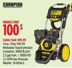 Canadian Tire Champion Power Equipment Gas Pressure Washer offer