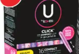 Familiprix U by Kotex Click with Comfort flex compact unscented tampons regular 16un offer