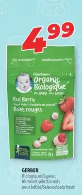 Familiprix GERBER Organic, Selected baby foods offer