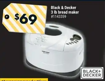 Giant Tiger Black & Decker 3 lb bread maker offer