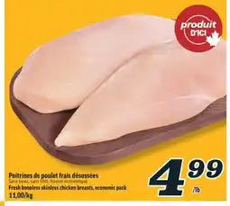 Marché Richelieu Poitrines de poulet frais désossées | Fresh boneless skinless chicken breasts offer