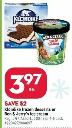 Giant Tiger Klondike frozen desserts or Ben & Jerry's ice cream offer