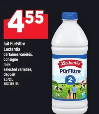 Maxi LAIT PURFILTRE LACTANTIA | consigne milk 1,5/2 L offer