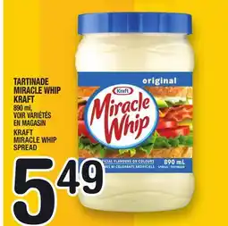 Marche Ami TARTINADE MIRACLE WHIP KRAFT | KRAFT MIRACLE WHIP SPREAD offer