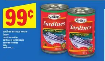 Maxi sardines en sauce tomate Grace | sardines in tomato sauce, 155 g offer