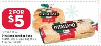 Giant Tiger D'Italiano bread or buns offer