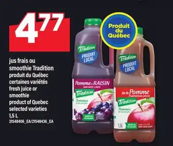 Maxi JUS FRAIS OU SMOOTHIE TRADITION | fresh juice or smoothie offer