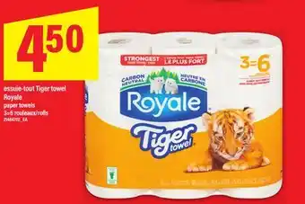 Maxi ESSUIE-TOUT TIGER TOWEL ROYALE | PAPER TOWELS, 3=6 ROULEAUX/ROLLS offer