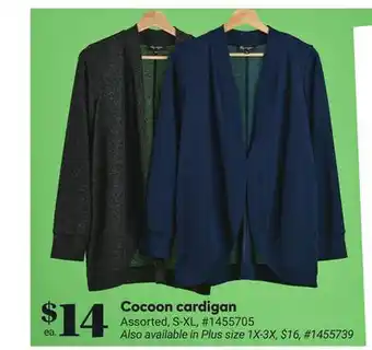 Giant Tiger Cocoon cardigan offer